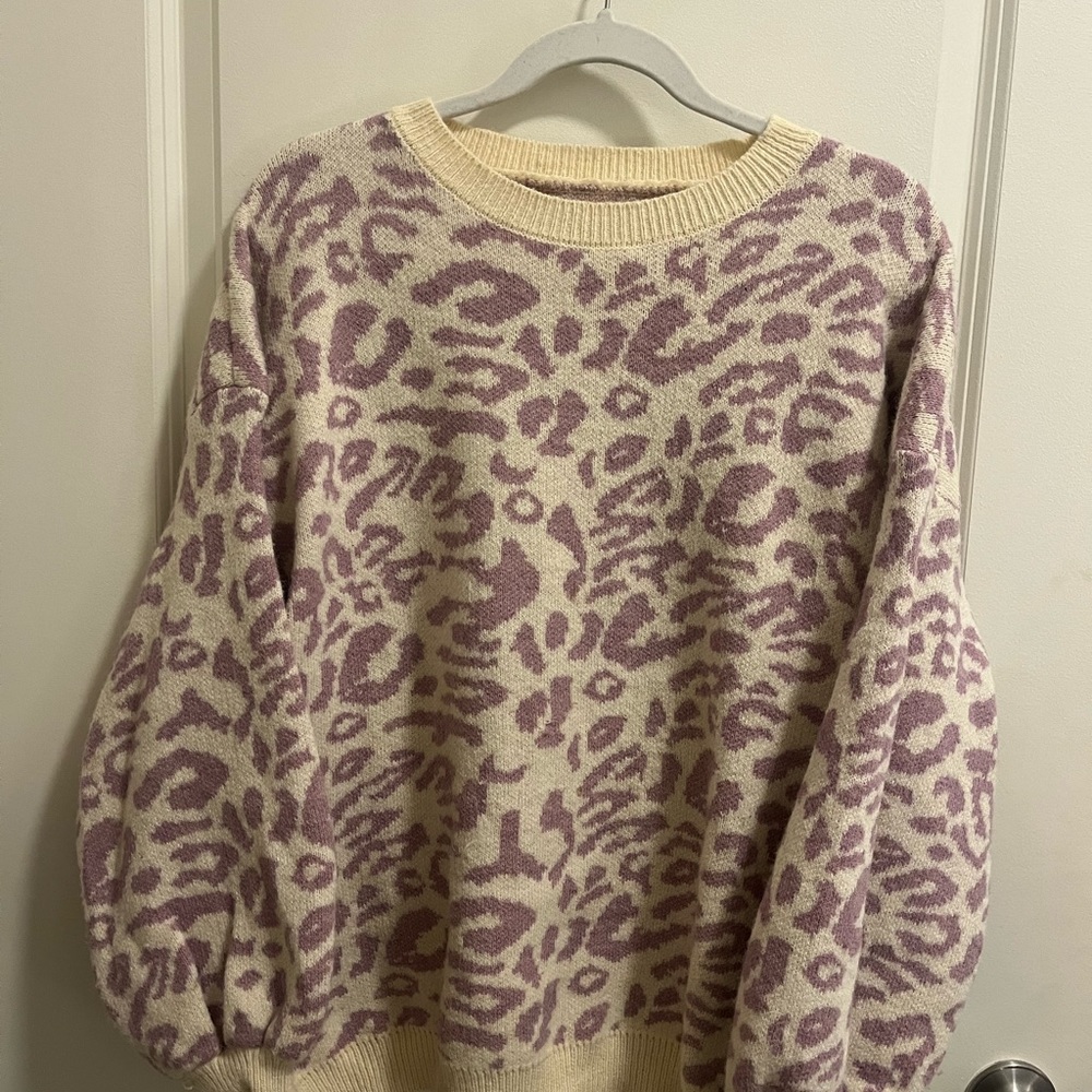 Super sold wool and cotton cheetah print sweater